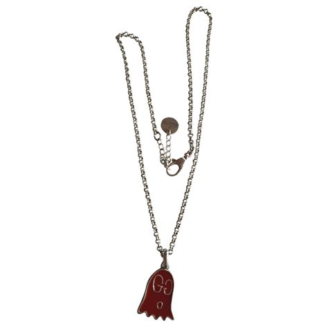 gucci ghost necklace red